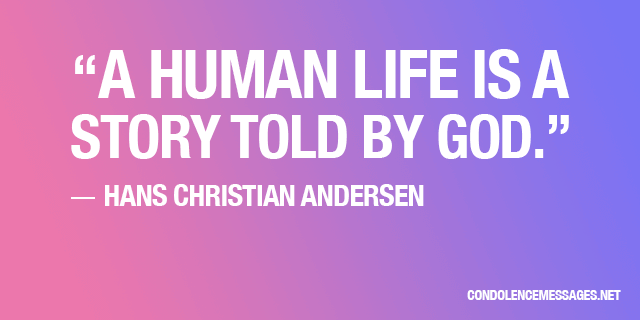 A comforting sympathy quote from Hans Christian Andersen